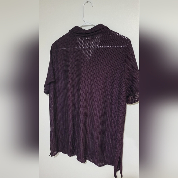 Michael Taylor Button Up Short Sleeve Shirt Purple Size 20. - Picture 2 of 12